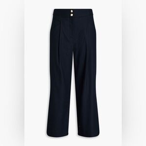 Veronica Beard Kuna Pleated Wide-Leg Crop Pants Size 0